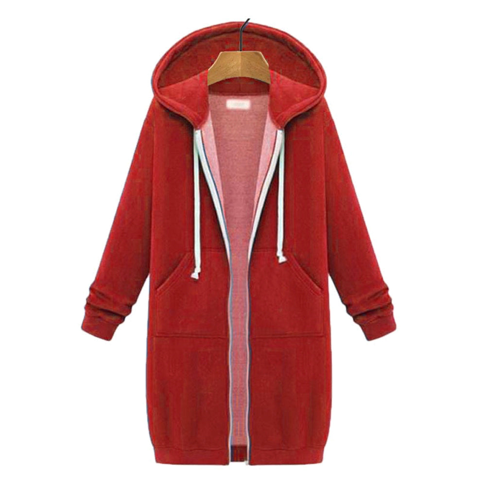 Comfortable Full Zip Up Hoodie Womens Long Fleece Sweatshirt with Pockets